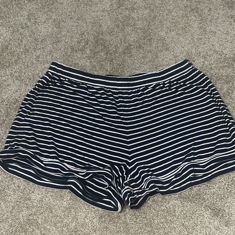 Banana Republic Navy and White Striped Pajama Shorts